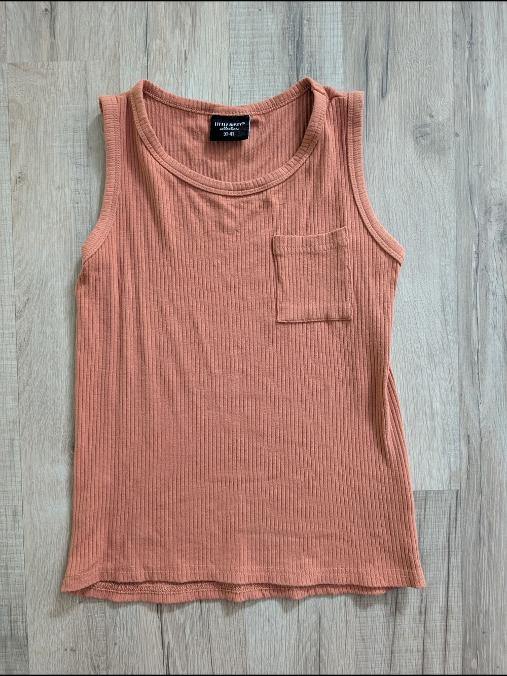 Little Bipsy Ribbed Tank Top Brown, 3-4T (V9)